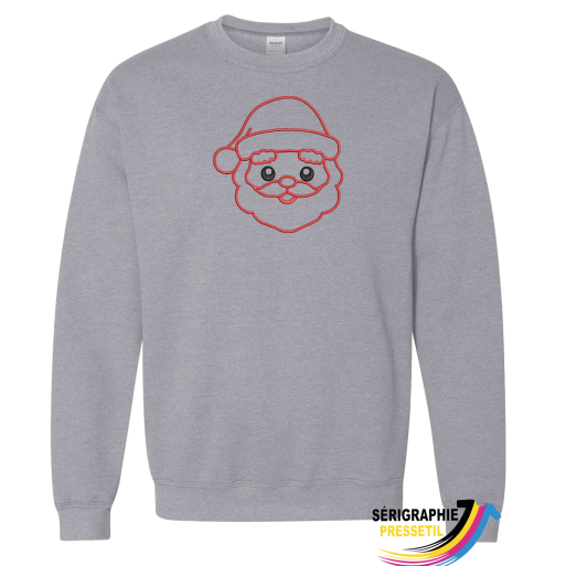 Embroidered Christmas Crewneck – Santa Claus Silhouette