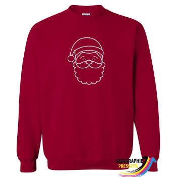 Crewneck de Noël Brodé – Silhouette du Père Noël | Gris Sport ou Rouge | Fait au Québec