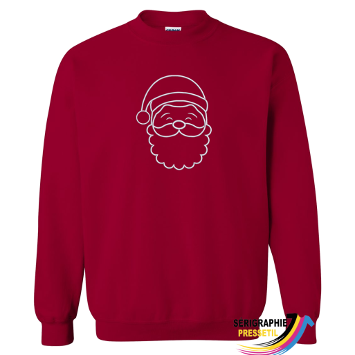 Crewneck Noël Brodé – Silhouette Père Noël Classique