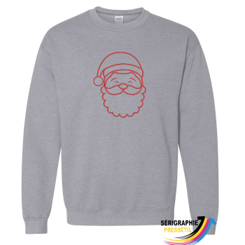 Crewneck Noël Brodé – Silhouette Père Noël Classique