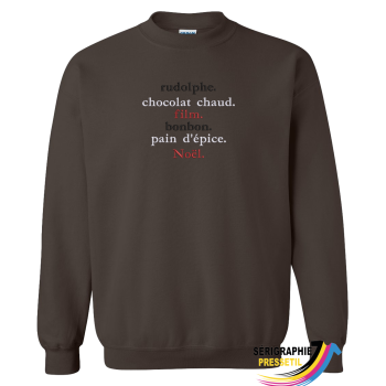 Chocolate Christmas Crewneck – “Rudolph & Hot Chocolate”