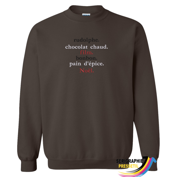 Chocolate Christmas Crewneck – “Rudolph & Hot Chocolate”