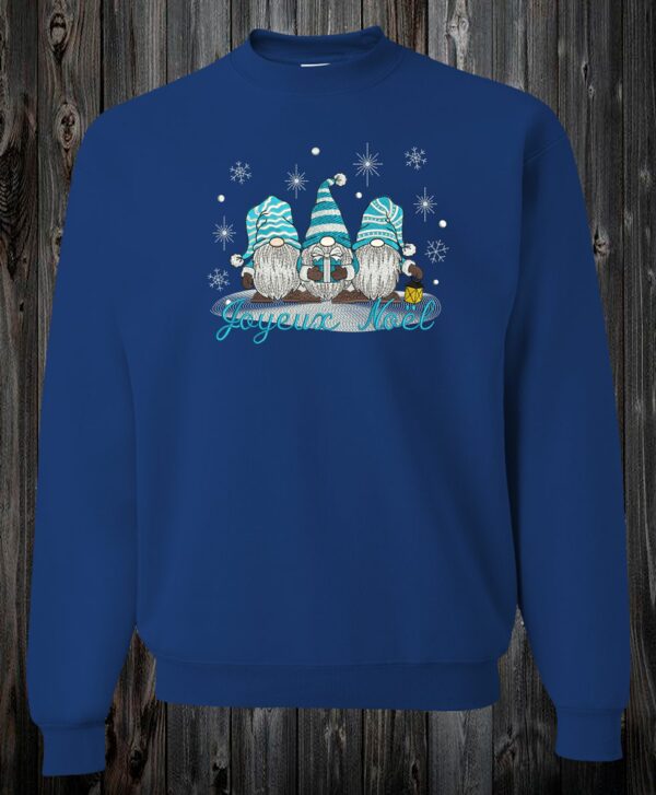 Crewneck bleu royal Gnome de noël bleu