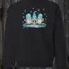 Crewneck noir Gnome de noël bleu