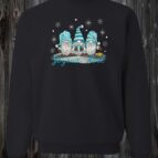 Crewneck noir Gnome de noël bleu