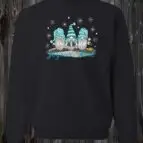 Crewneck noir Gnome de noël bleu