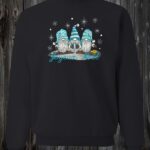 Crewneck noir Gnome de noël bleu