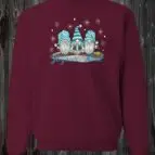 Crewneck maron Gnome de noël bleu