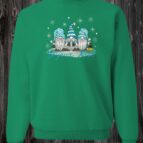 Crewneck vert Gnome de noël bleu