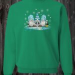 Crewneck vert Gnome de noël bleu