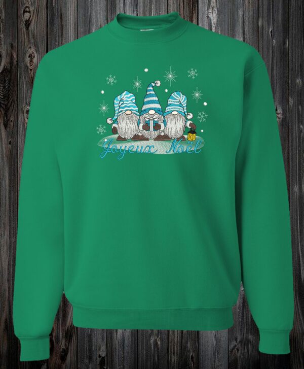 Crewneck vert Gnome de noël bleu