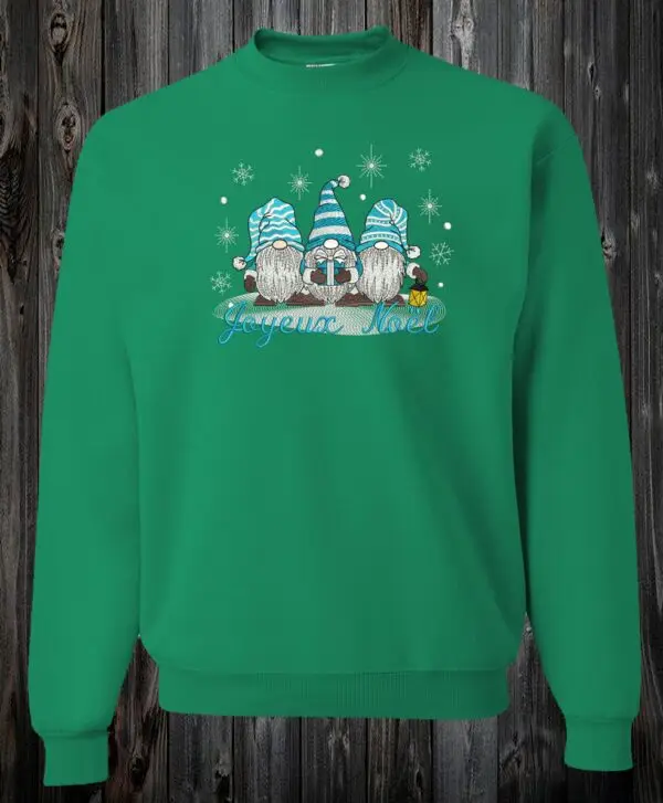 Crewneck vert Gnome de noël bleu