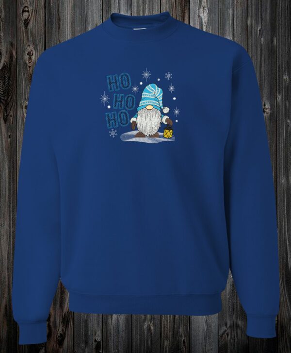 Crewneck Gnome bleu HO HO HO