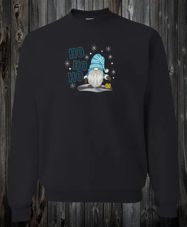Crewneck Gnome bleu HO HO HO