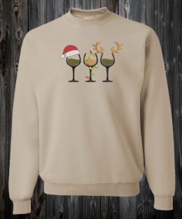 Crewneck 3 coupes de vin de noël