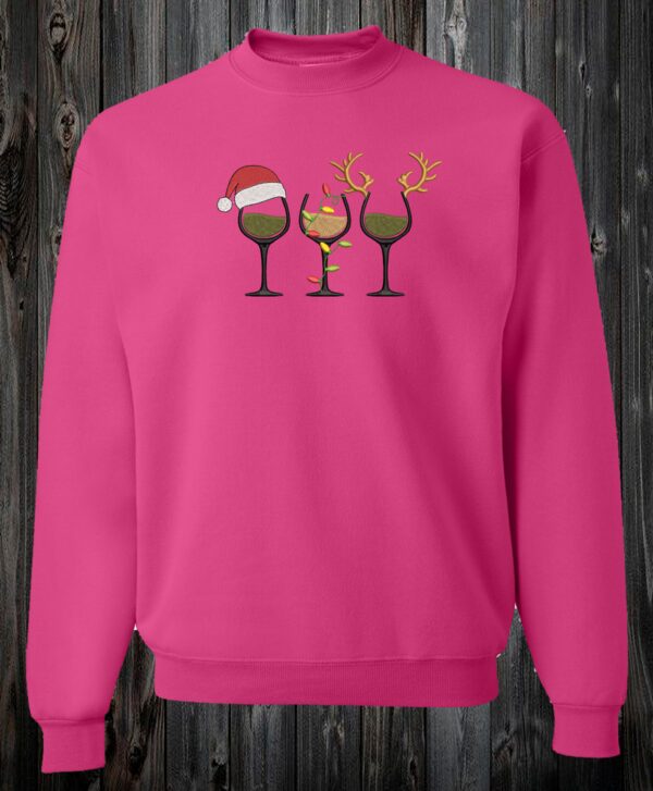 Crewneck 3 coupes de vin de noël