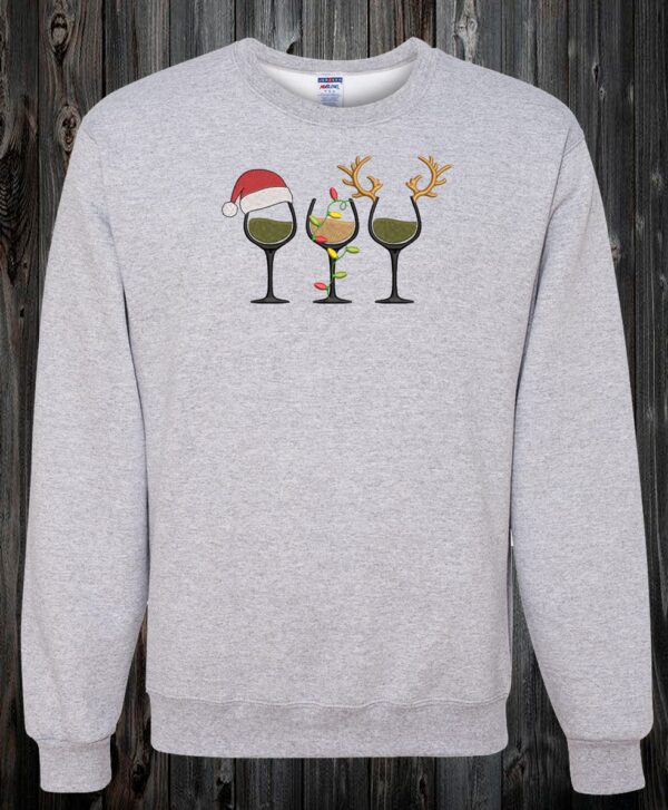 Crewneck 3 coupes de vin de noël