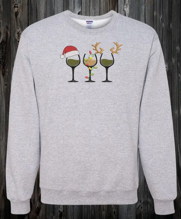 Crewneck 3 coupes de vin de noël
