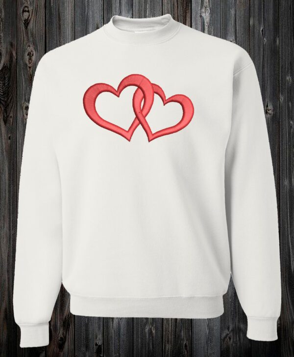 Crewneck blanc avec 2 coeurs rouge