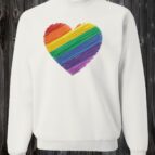 Crewneck coeur arc-en-ciel