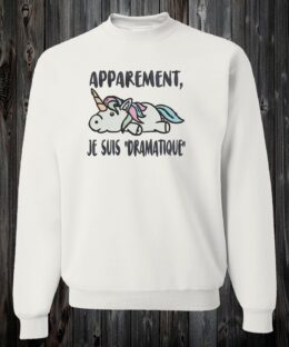 Crewneck licorne je suis drama