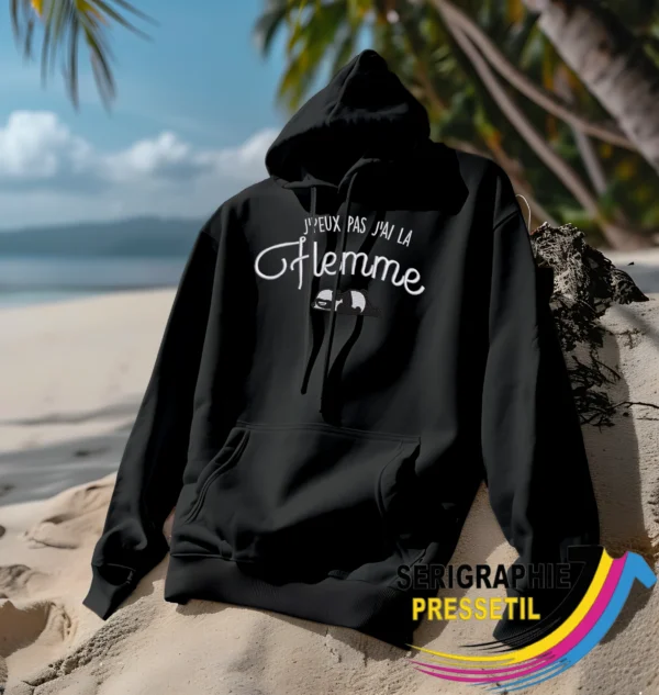 hoodies je peux pas j'ai la flemme noir